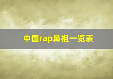 中国rap鼻祖一览表