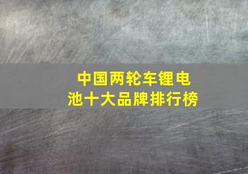 中国两轮车锂电池十大品牌排行榜