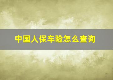 中国人保车险怎么查询