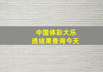 中国体彩大乐透结果查询今天