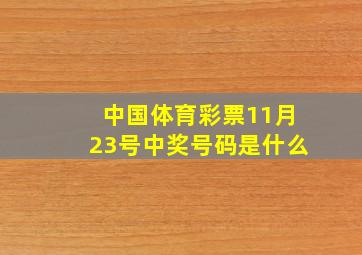 中国体育彩票11月23号中奖号码是什么