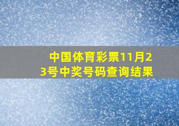 中国体育彩票11月23号中奖号码查询结果