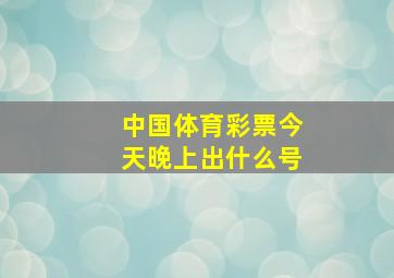 中国体育彩票今天晚上出什么号