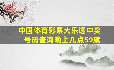 中国体育彩票大乐透中奖号码查询晚上几点59旗