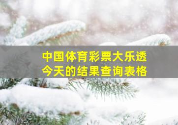 中国体育彩票大乐透今天的结果查询表格