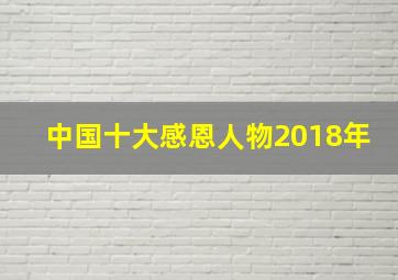 中国十大感恩人物2018年