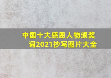 中国十大感恩人物颁奖词2021抄写图片大全