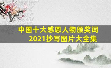 中国十大感恩人物颁奖词2021抄写图片大全集