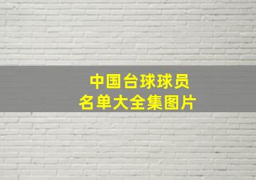 中国台球球员名单大全集图片