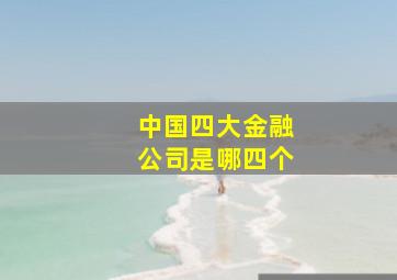 中国四大金融公司是哪四个