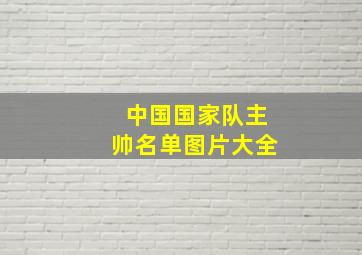 中国国家队主帅名单图片大全