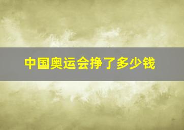 中国奥运会挣了多少钱