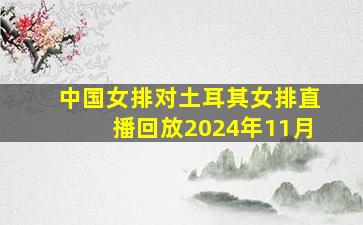 中国女排对土耳其女排直播回放2024年11月