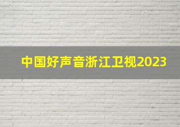 中国好声音浙江卫视2023