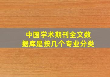 中国学术期刊全文数据库是按几个专业分类