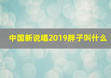 中国新说唱2019胖子叫什么