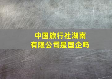 中国旅行社湖南有限公司是国企吗