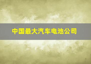 中国最大汽车电池公司