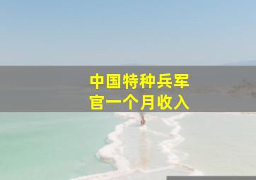 中国特种兵军官一个月收入