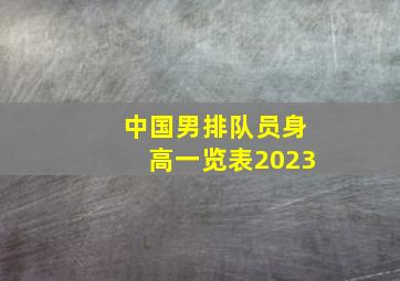 中国男排队员身高一览表2023