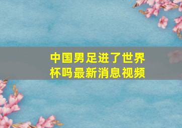 中国男足进了世界杯吗最新消息视频