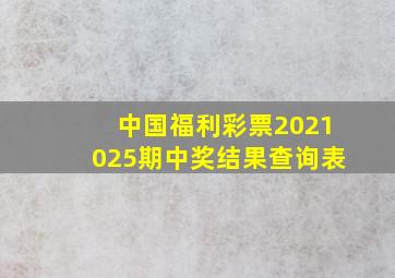 中国福利彩票2021025期中奖结果查询表