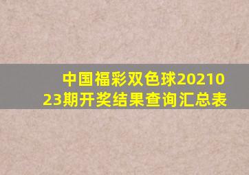 中国福彩双色球2021023期开奖结果查询汇总表