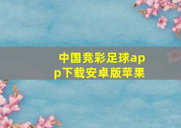 中国竞彩足球app下载安卓版苹果