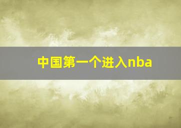 中国第一个进入nba