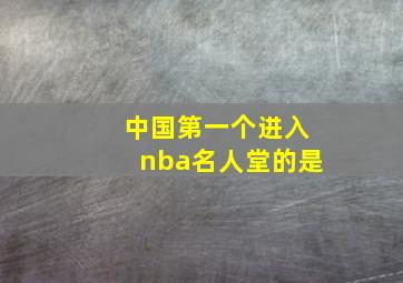 中国第一个进入nba名人堂的是