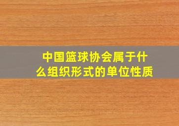 中国篮球协会属于什么组织形式的单位性质