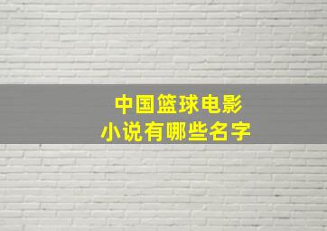 中国篮球电影小说有哪些名字