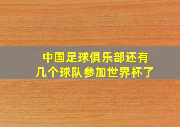 中国足球俱乐部还有几个球队参加世界杯了