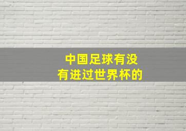 中国足球有没有进过世界杯的