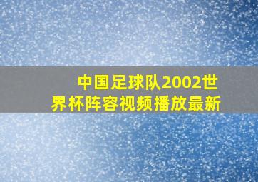 中国足球队2002世界杯阵容视频播放最新