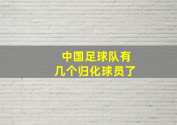 中国足球队有几个归化球员了