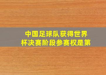 中国足球队获得世界杯决赛阶段参赛权是第