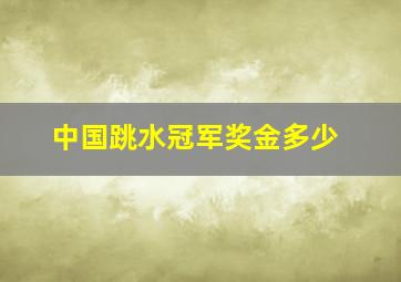 中国跳水冠军奖金多少