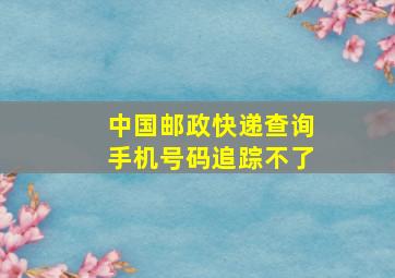 中国邮政快递查询手机号码追踪不了