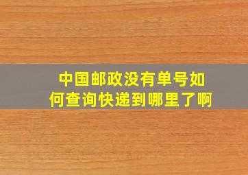 中国邮政没有单号如何查询快递到哪里了啊