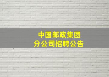 中国邮政集团分公司招聘公告