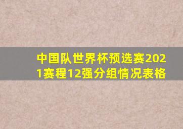 中国队世界杯预选赛2021赛程12强分组情况表格