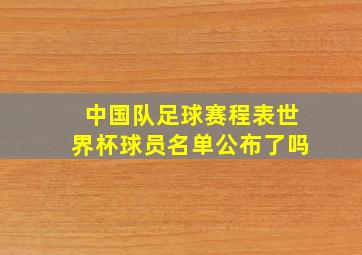 中国队足球赛程表世界杯球员名单公布了吗