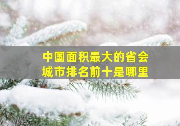 中国面积最大的省会城市排名前十是哪里