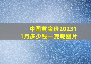 中国黄金价202311月多少钱一克呢图片