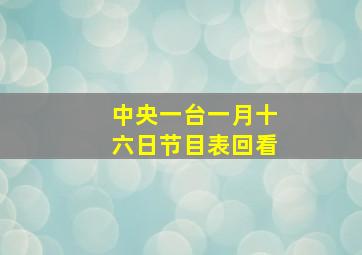 中央一台一月十六日节目表回看