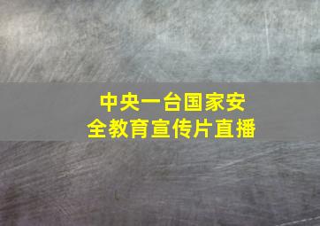 中央一台国家安全教育宣传片直播