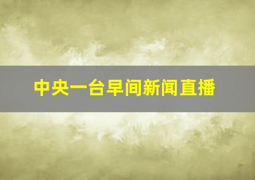 中央一台早间新闻直播