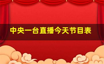 中央一台直播今天节目表