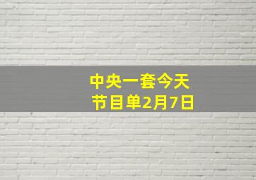 中央一套今天节目单2月7日